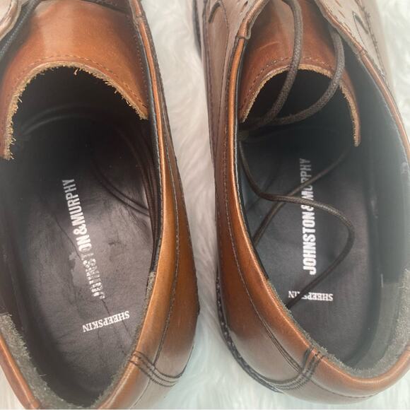 Johnston & Murphy Men\'s Novick Cap Toe Oxford Brown Size 13M NWOB